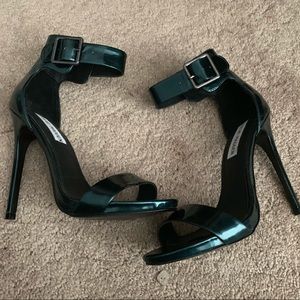 Steve Madden Metallic Green Ankle Strap Heel